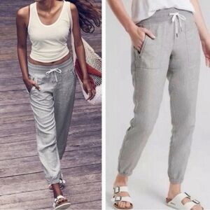 Athleta Cabo Linen Grey Joggers Size 0. Style # 405720-06.